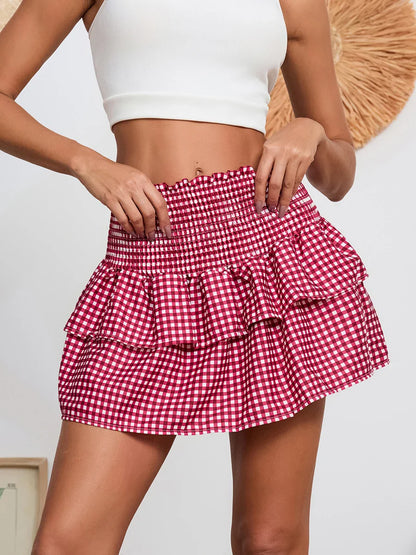 Plaid Vintage Sweet Waist Skirt