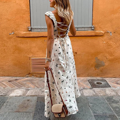Summer Sexy Backless Sleeveless Long Dress