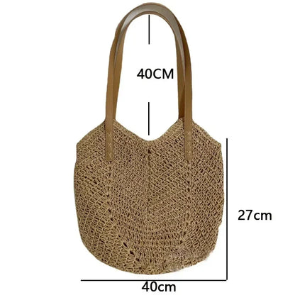 Summer Straw Rattan Crochet Shoulder Bag