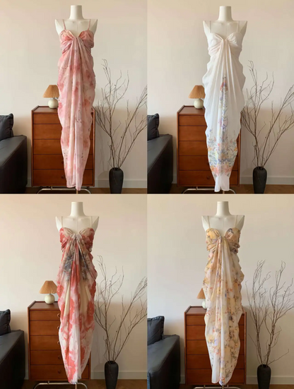 Goddess Floral Beach Vacation Dress