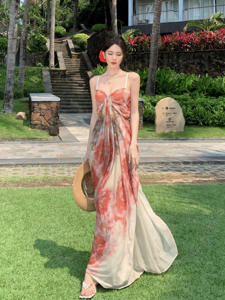 Goddess Floral Beach Vacation Dress