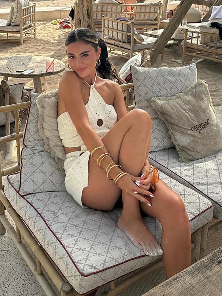 Summer Crochet Set – Halter Top and Mini Skirt for Boho Chic Style