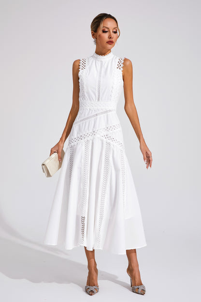 Susanna White Sleeveless Lace Dress