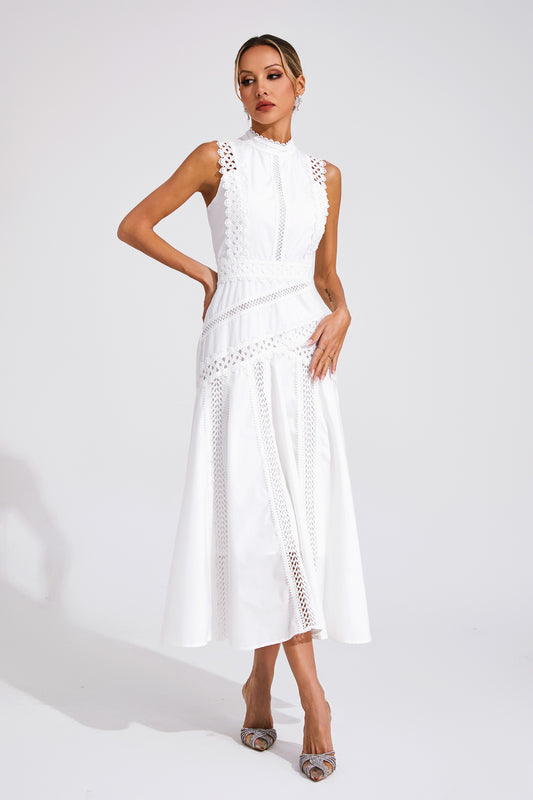 Susanna White Sleeveless Lace Dress