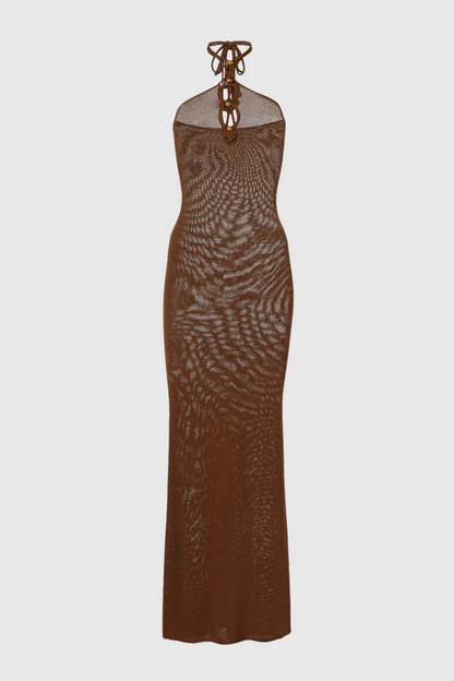 Svetla Halter Knitted  Maxi Dress