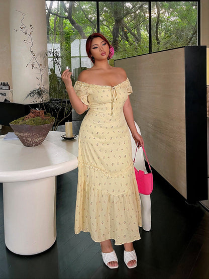 Yellow Sweet & Sexy Chic Floral Summer Dress