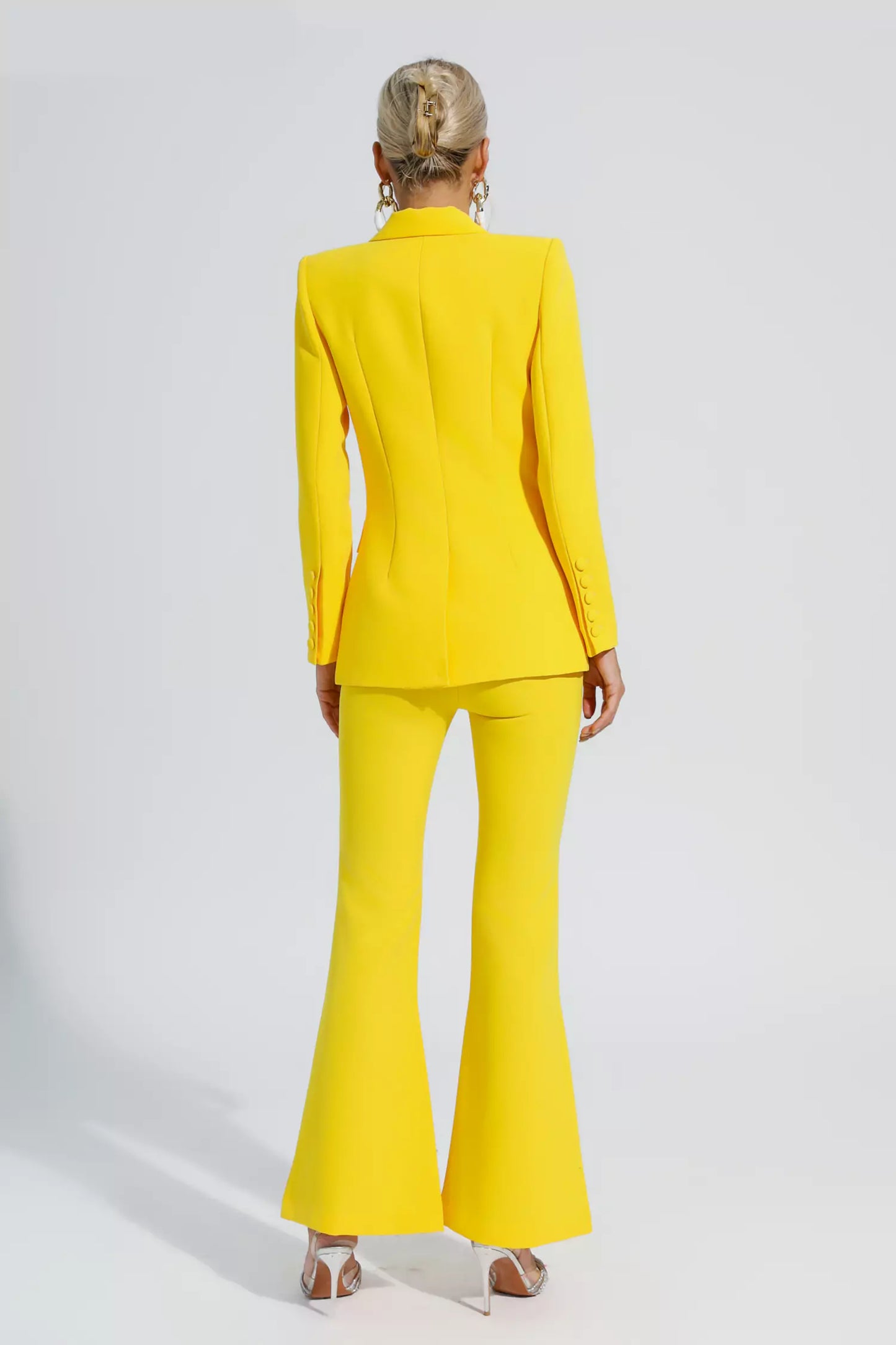Sylvie Long Sleeve Blazer Set-Yellow