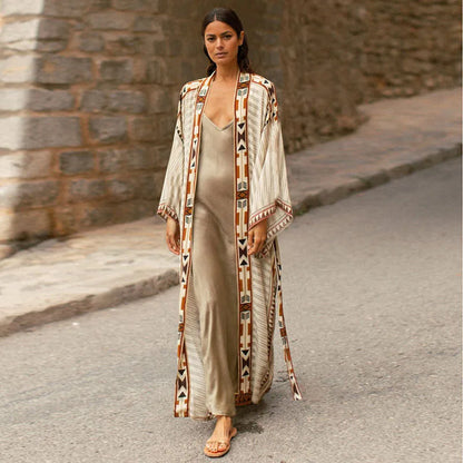 Cotton Floral Print Kimono Cover-up