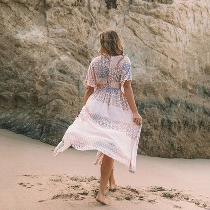 Floral Print Smock Frock Bikini Cover-Up