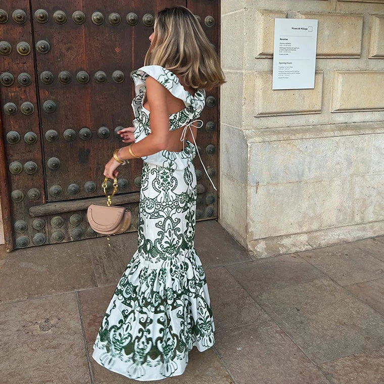 Vintage Cotton Floral Boho Dress