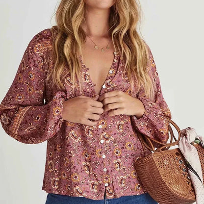 Vintage Floral Maxi Skirt Casual Beach Boho Rayon Elastic Waist Tie