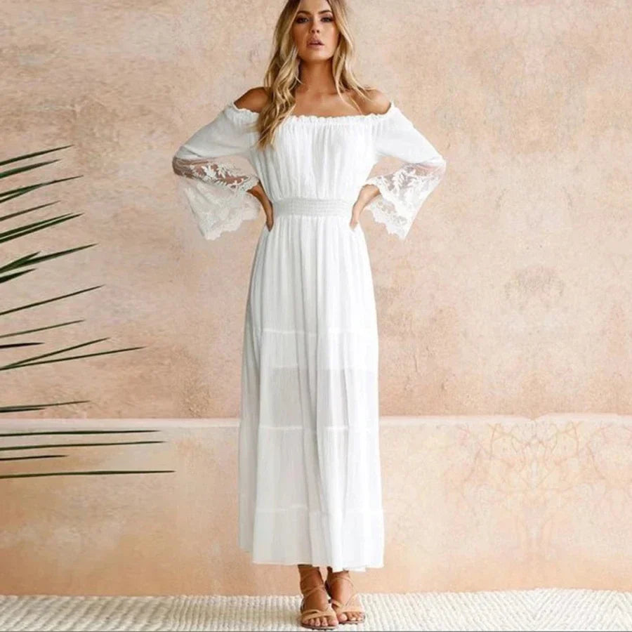 Sexy Off-Shoulder Lace Boho Dress