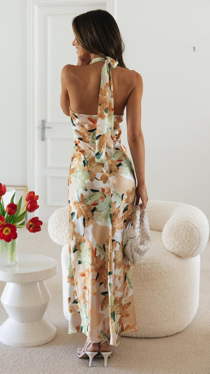 Shannon | Floral Halter Maxi Dress