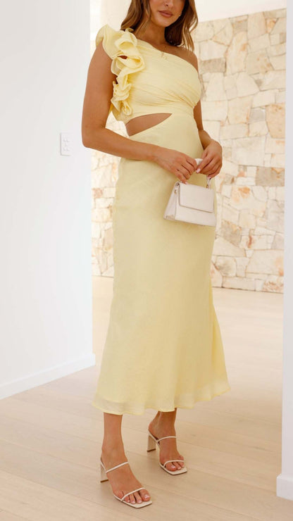 Blaire | One-Shoulder Cutout Maxi Dress