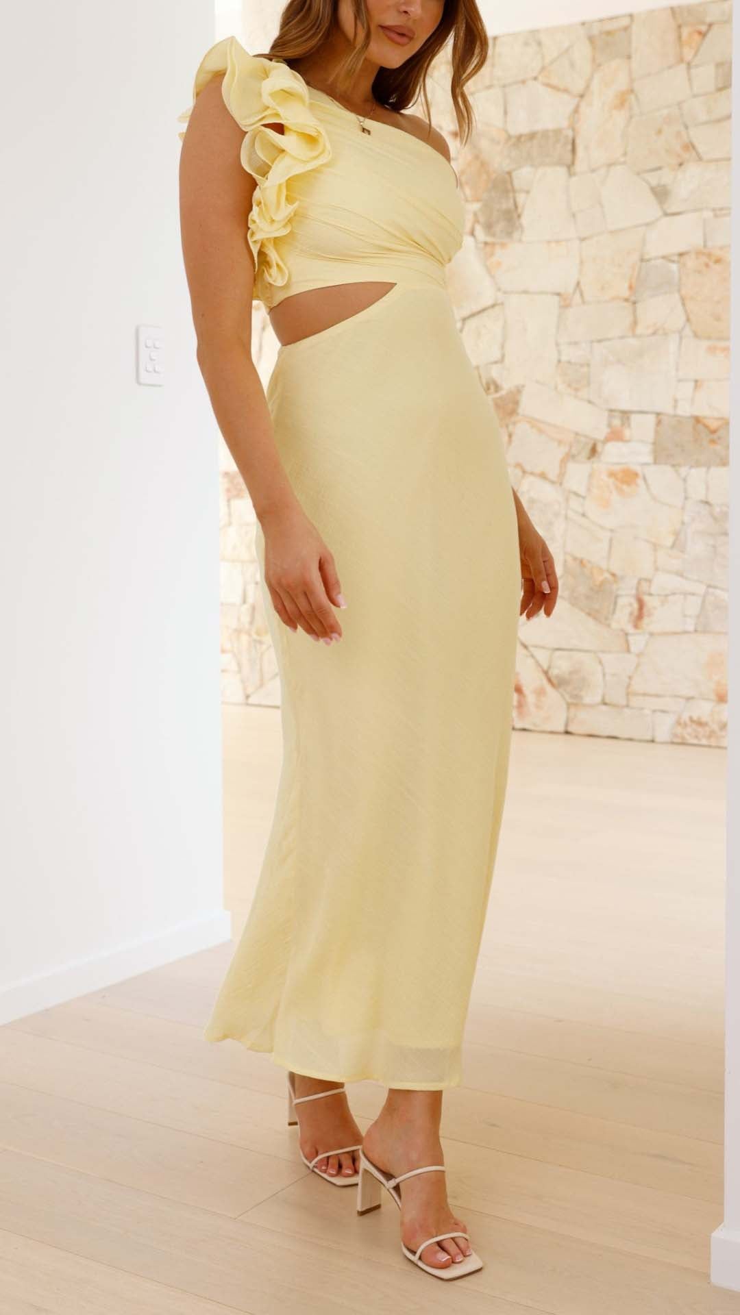 Blaire | One-Shoulder Cutout Maxi Dress