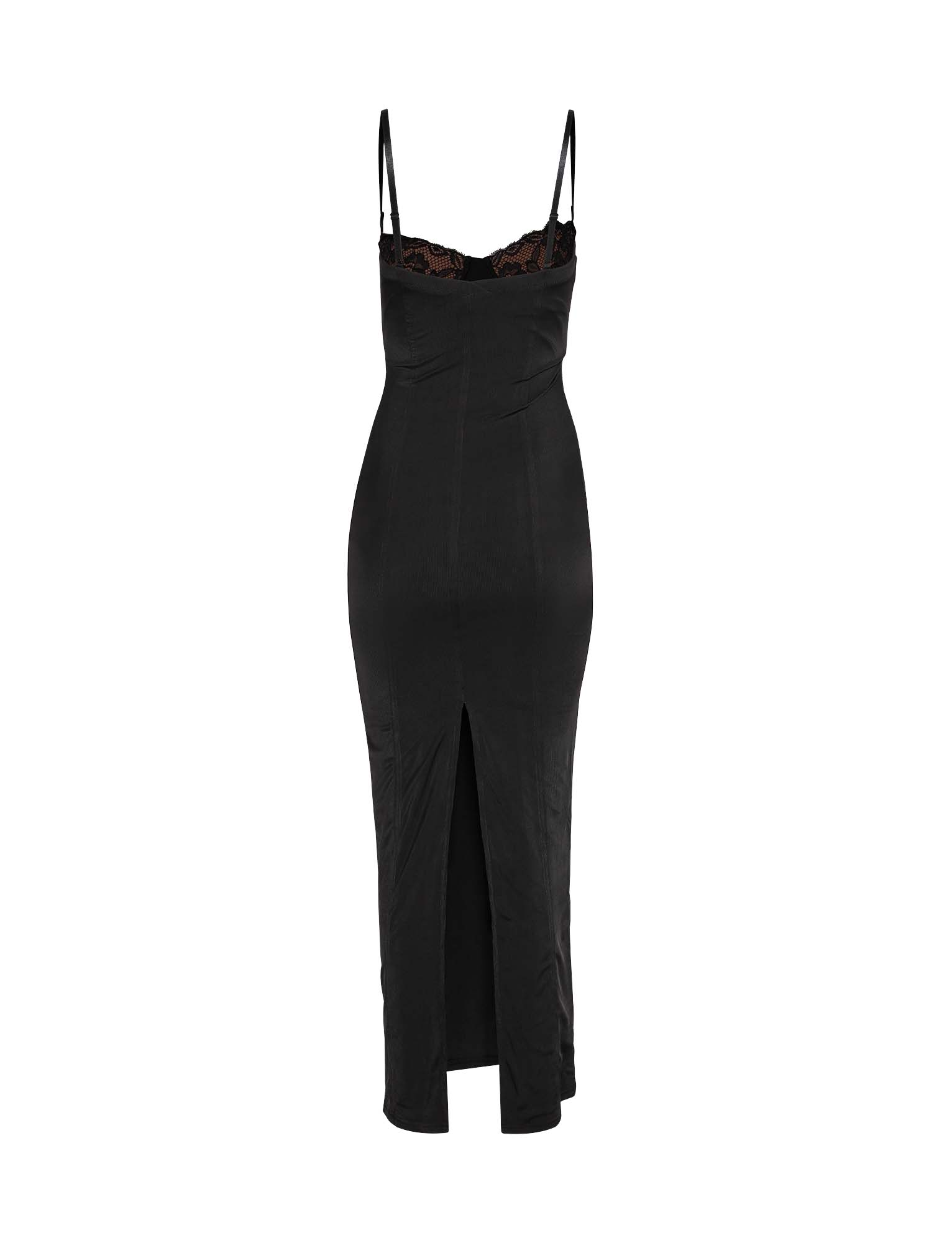 Sweetheart Lace Bust Spaghetti Strap Bodycon Maxi Dress