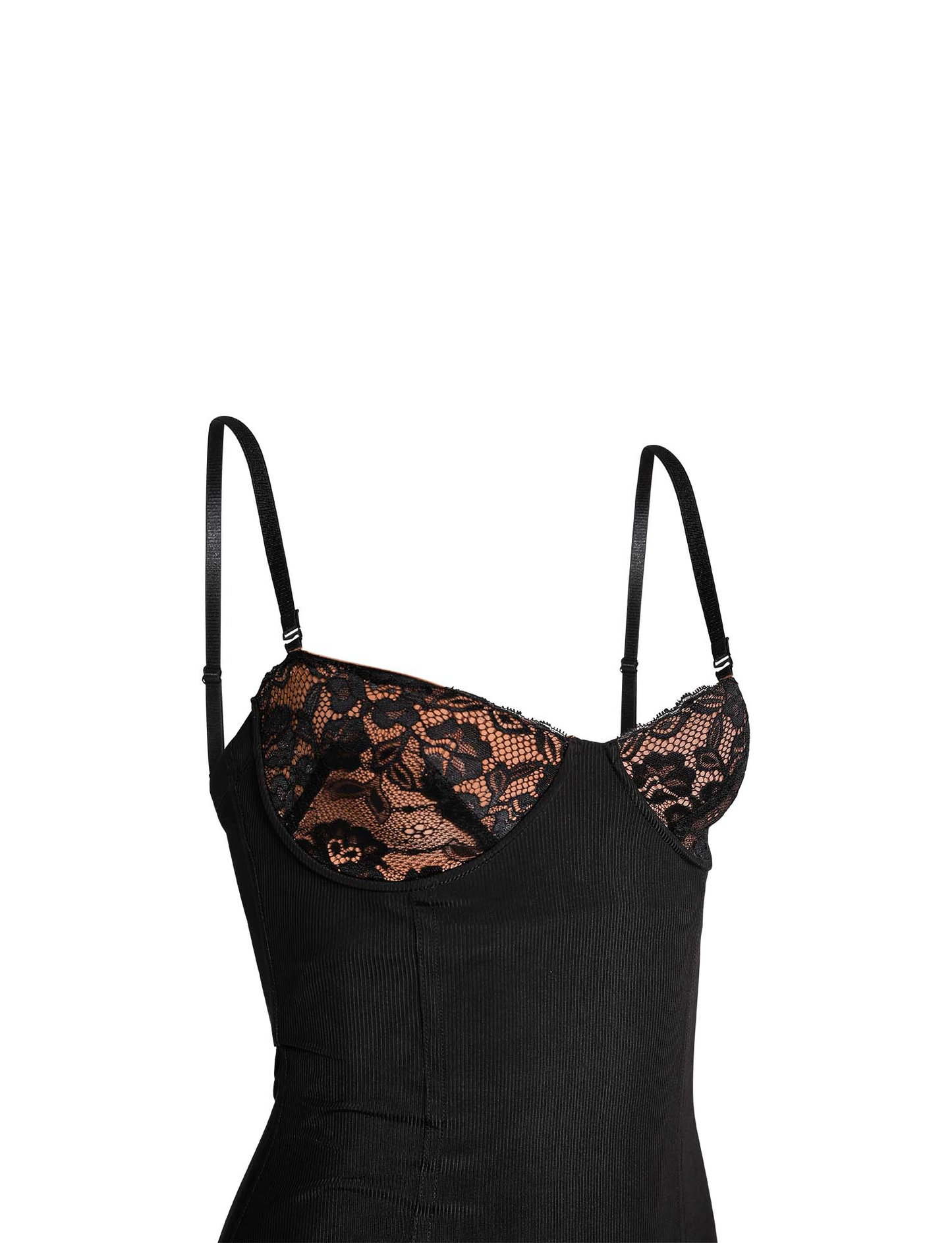 Sweetheart Lace Bust Spaghetti Strap Bodycon Maxi Dress