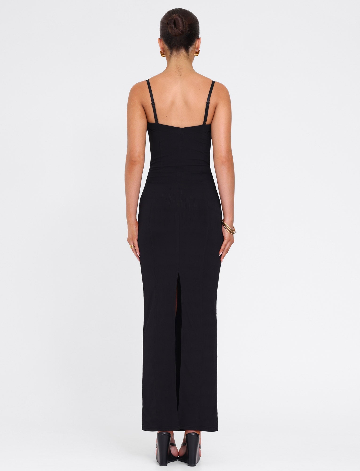 Sweetheart Lace Bust Spaghetti Strap Bodycon Maxi Dress