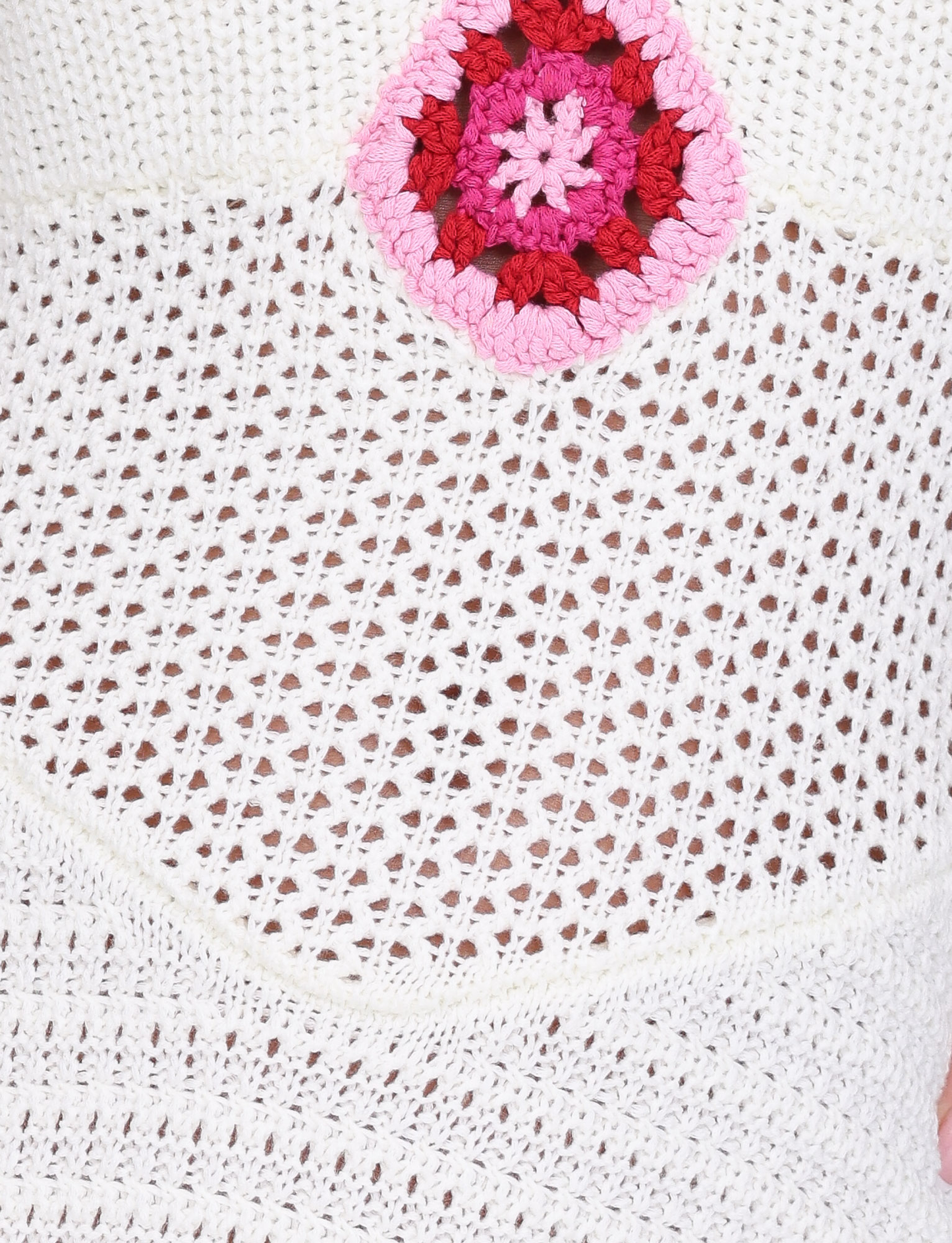 Halter Neck V Neck Crochet Floral Motif Open Knit Mini Dress