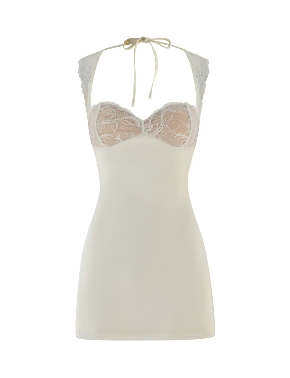 Lace Overlay Sweetheart Neck Wide Strap Bustier Mini Dress