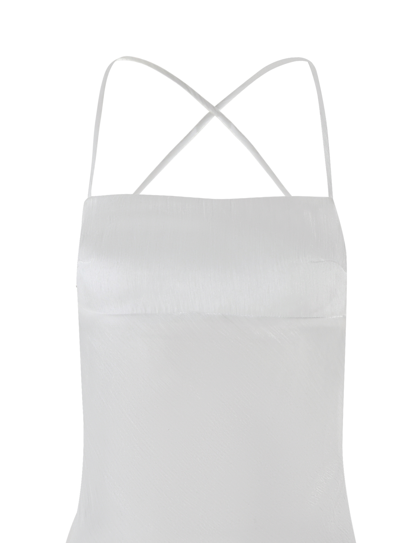 Spaghetti Strap Crisscross Back Sheer Shimmer Open Back Maxi Dress