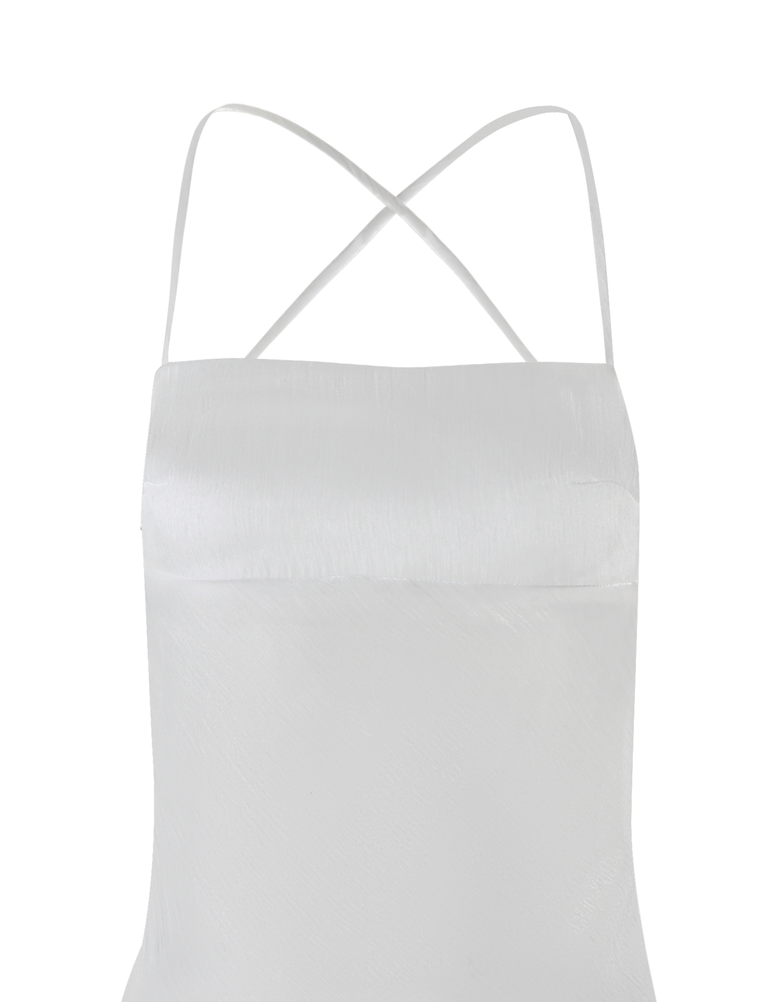 Spaghetti Strap Crisscross Back Sheer Shimmer Open Back Maxi Dress
