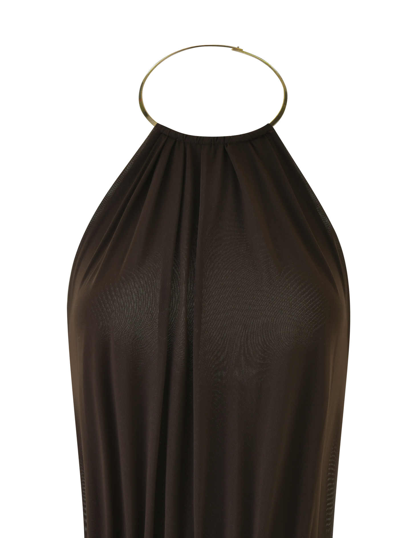 Halter Ring Collar Side Cutout Ruched Bodycon Mini Dress
