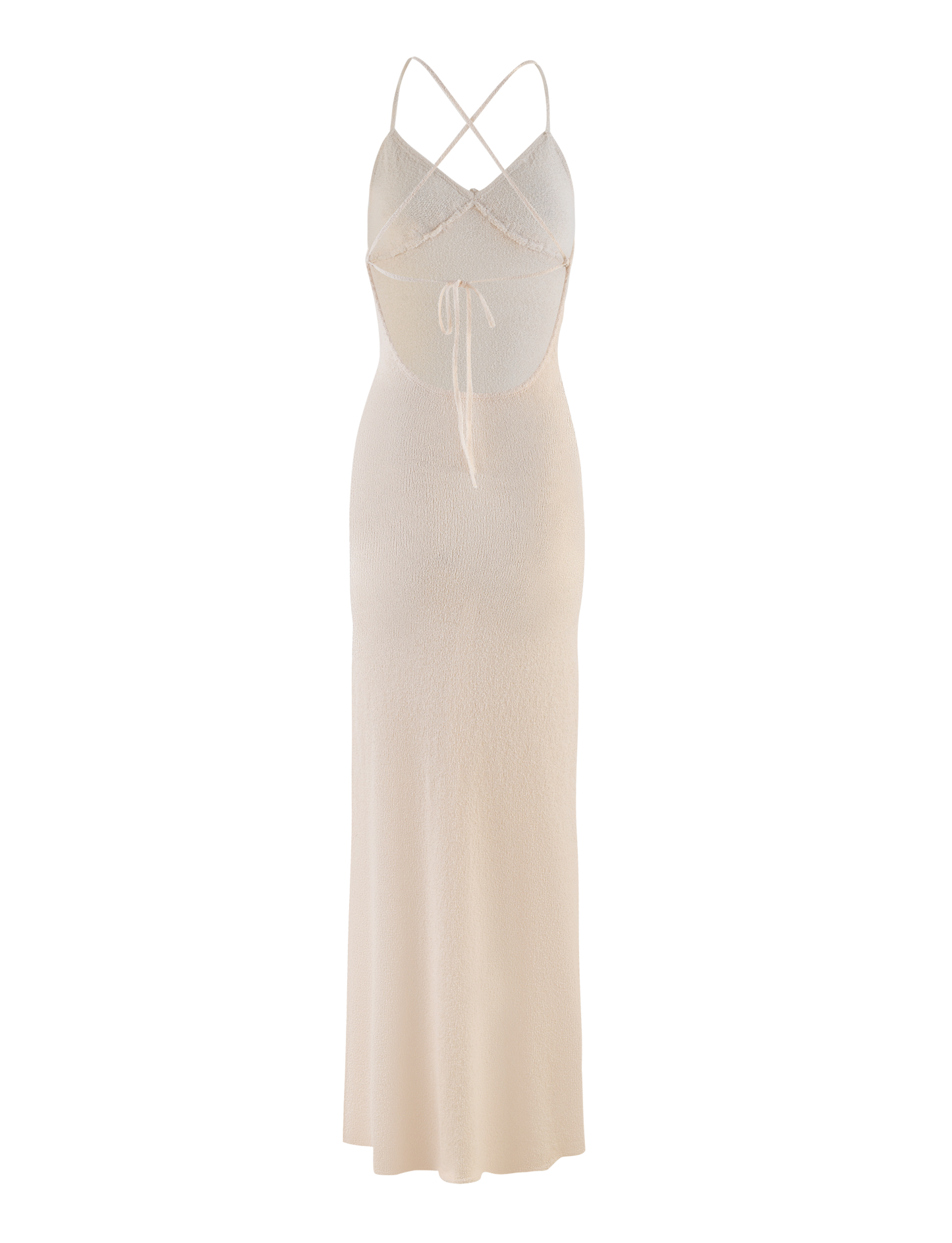 Crochet Floral Trim Empire Waist Spaghetti Strap Maxi Dress
