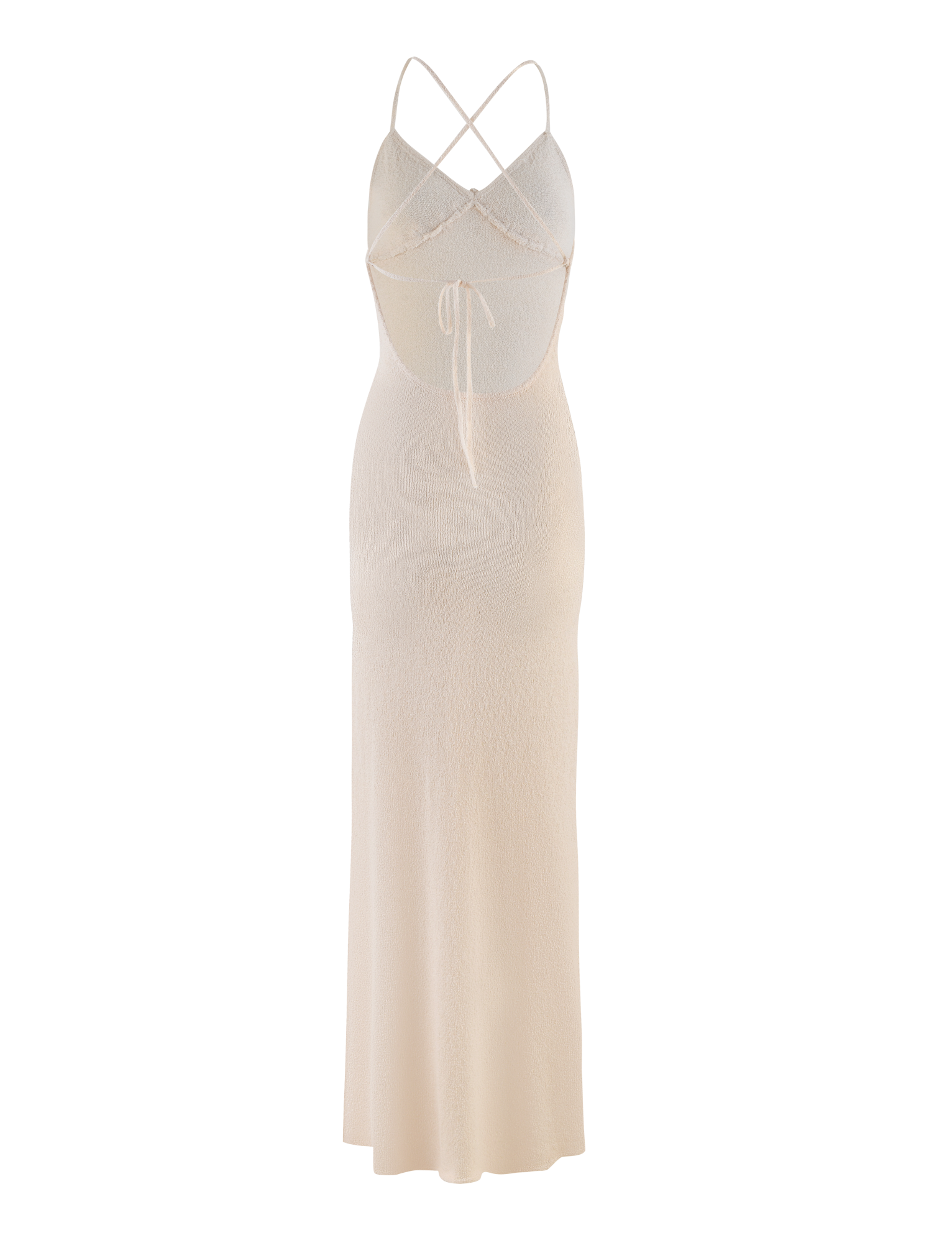 Crochet Floral Trim Empire Waist Spaghetti Strap Maxi Dress