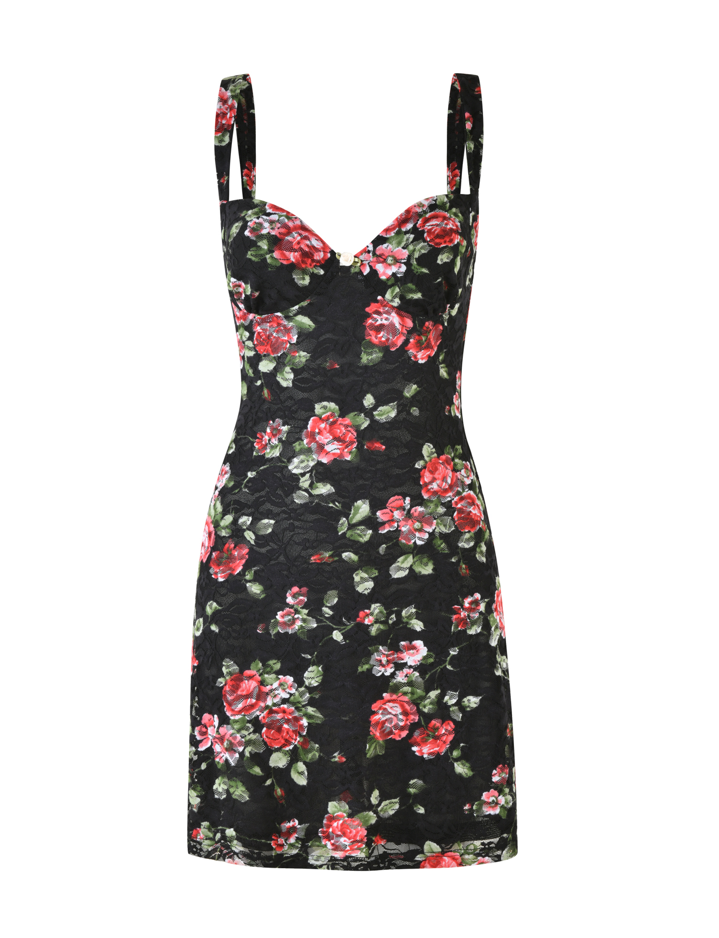 Floral Lace Sweetheart Neck Wide Strap Ruched Bodycon Mini Dress