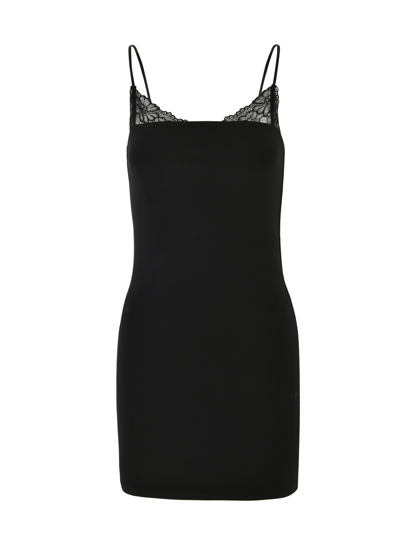 Square Neck Lace Trim Spaghetti Strap Bodycon Mini Dress