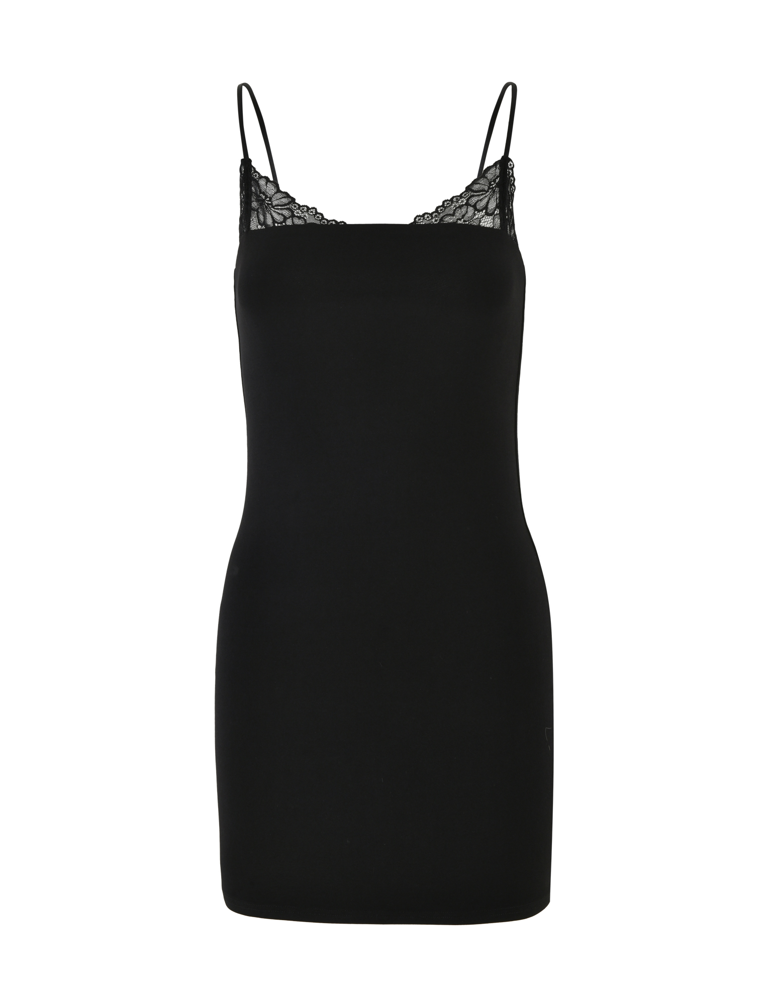 Square Neck Lace Trim Spaghetti Strap Bodycon Mini Dress