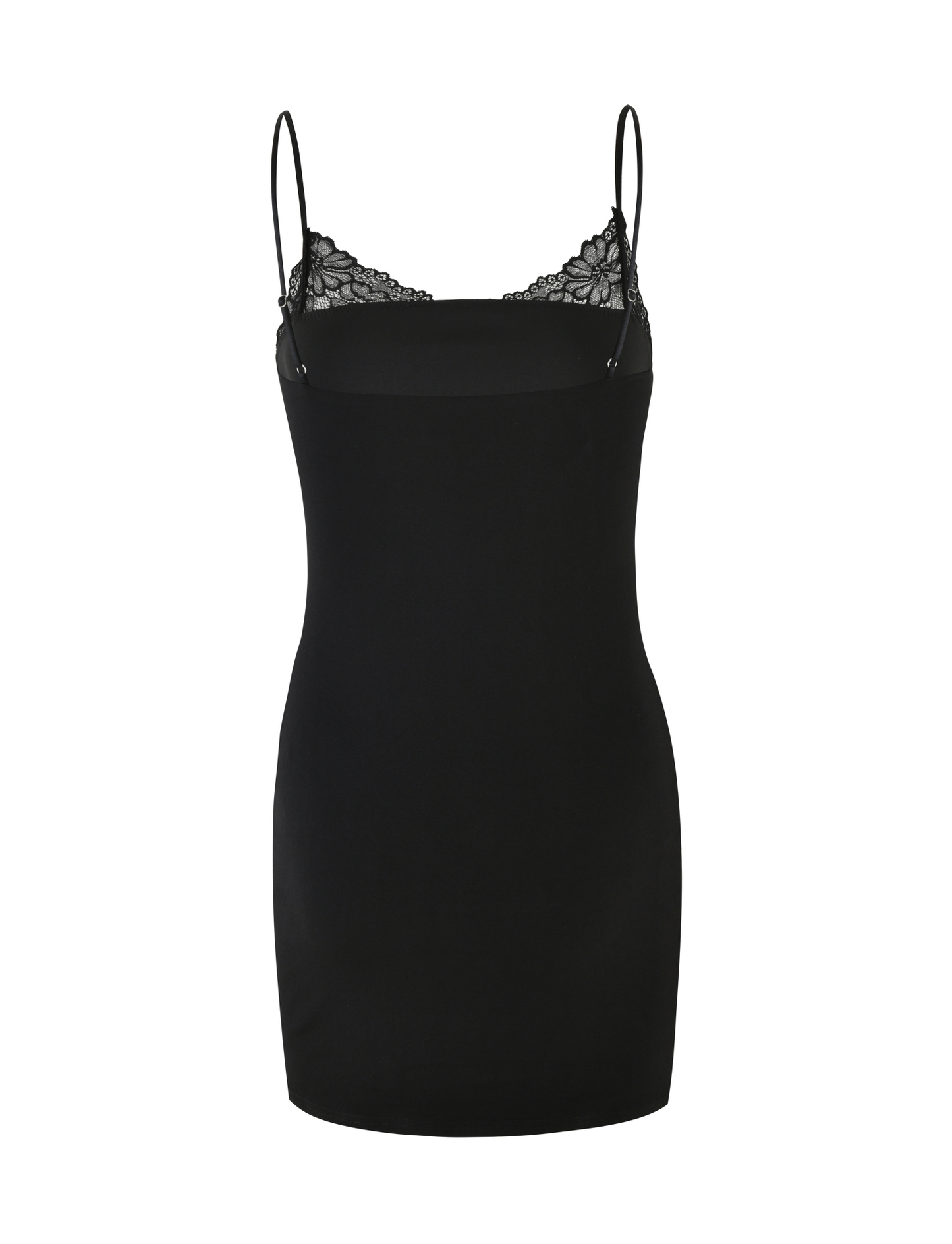 Square Neck Lace Trim Spaghetti Strap Bodycon Mini Dress