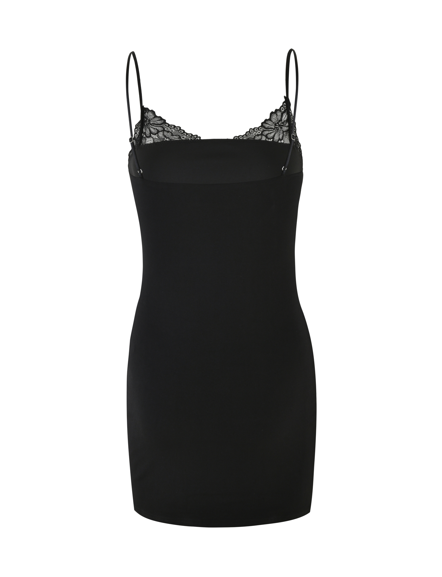 Square Neck Lace Trim Spaghetti Strap Bodycon Mini Dress