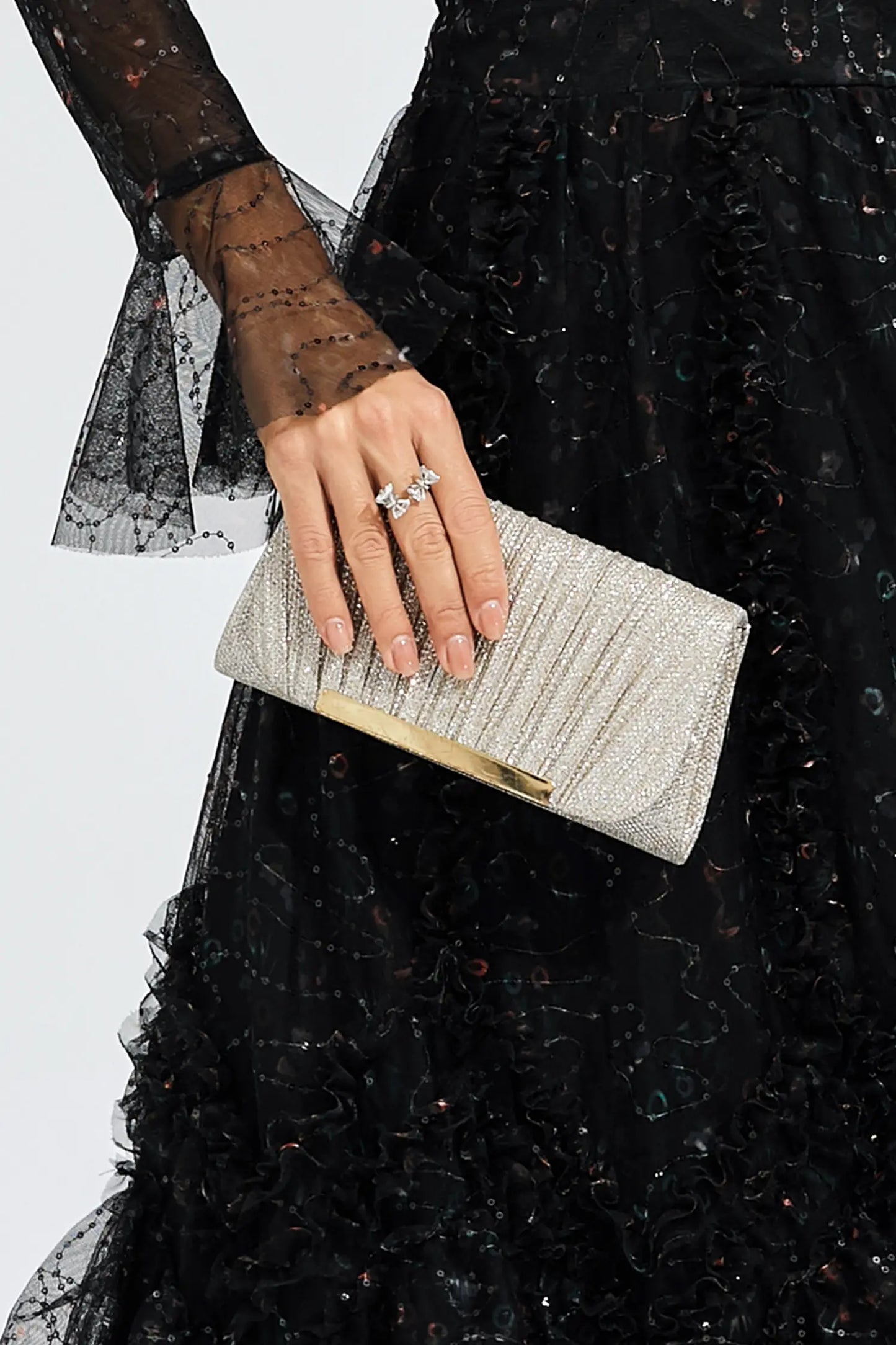 Tabitha Silver Clutch Bag