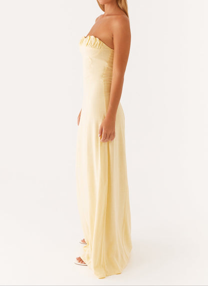 Jaquetta Linen Maxi Dress - Yellow