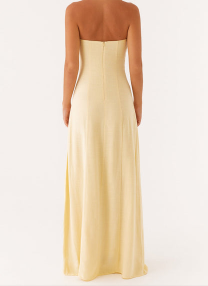 Jaquetta Linen Maxi Dress - Yellow