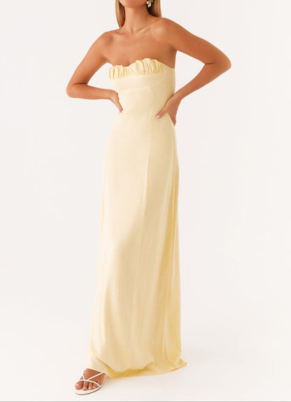 Jaquetta Linen Maxi Dress - Yellow