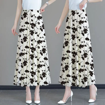 Floral High Waist Patchwork Chiffon Beach Skirt