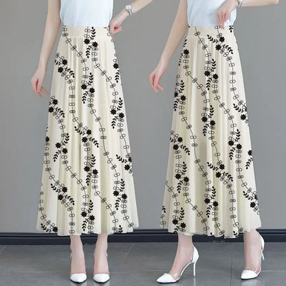 Floral High Waist Patchwork Chiffon Beach Skirt