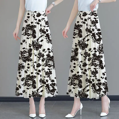 Floral High Waist Patchwork Chiffon Beach Skirt