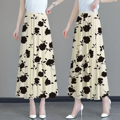 Floral High Waist Patchwork Chiffon Beach Skirt