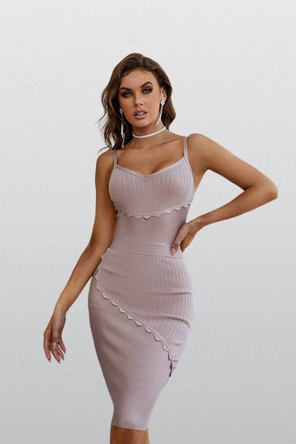 Thea Purple Corset  Midi Dress