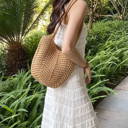 Popular Woven Design Bucket Shoulder Bag