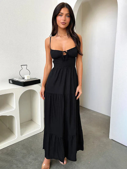 Elegant Bandage A-line Vacation Dress