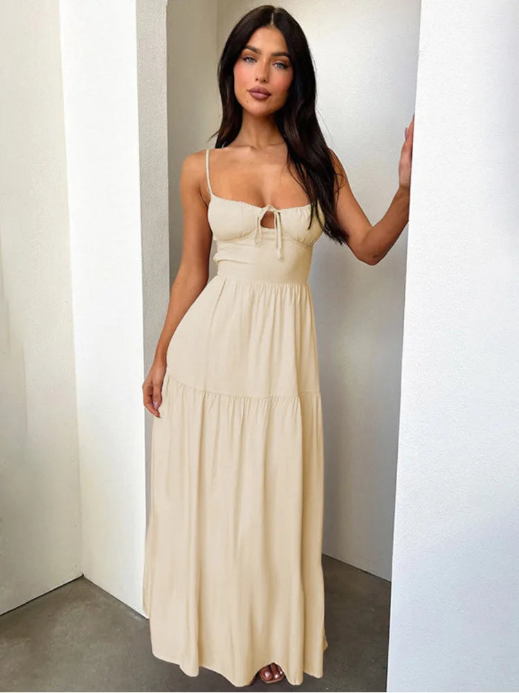 Elegant Bandage A-line Vacation Dress