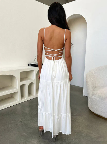 Elegant Bandage A-line Vacation Dress