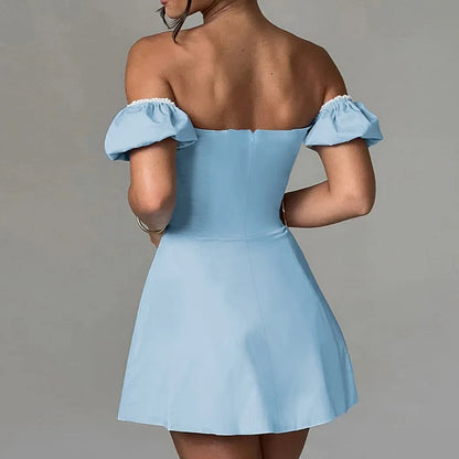 Waist Wrap A-line Off Shoulder Vacation Dress