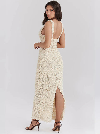 Floral Slim Bodycon Maxi Vacation Dress