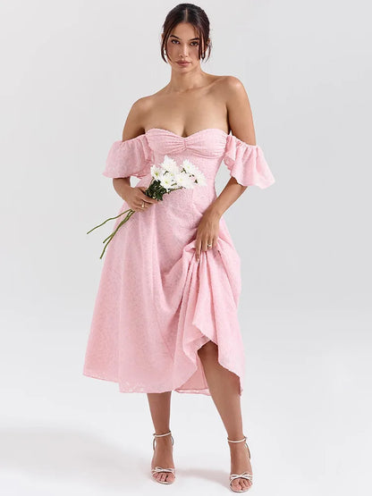 Floral Waist Wrap A-line Vacation Dress